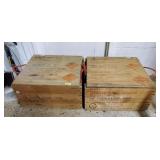 Pair of 2 Large Wooden Explosvie Crates