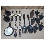 Large Lot of Vtg Cast Iron & Kitchen Wall Decor