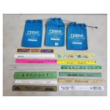 Blue Ball Money Bags, Vtg Advertising Rulers