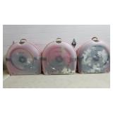 Lot of 3 Sterlite Wreath Cases w/ Wreaths
