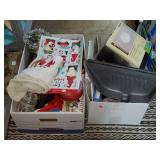 2 Box Lots of Xmas Decorations, Hardware,
