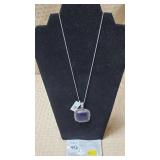Blue Sun Stone Pendant Necklace With Chain