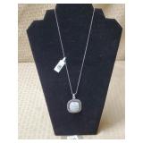 Rainbow Moon Stone Pendant Necklace with Chain