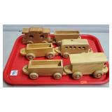 Wooden Train Pieces Lot