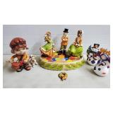 Vintage Ceramics Carolers, Snowman, Figures