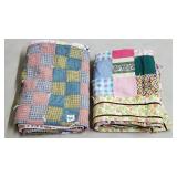 Lot of 2 Handmade Floral Baby Quilts