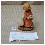 ANRI Ferrandiz Little Girl w/ Ducks Wood Carving