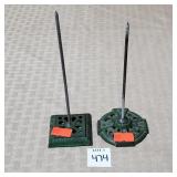 Lot of 2 Antique Receipt Spikes w/ Cast Iron Bases