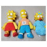 Lot of 3 Vtg 1990 The Simpson Dolls