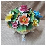 Italian Capodimonte Porcelain Floral Bouqet