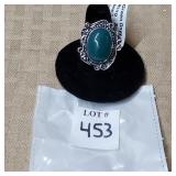 Green Onyx Ring Size 9