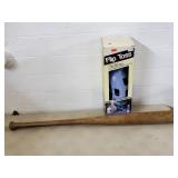 Flip Toss Game w/ Box & Wood Baseball Bat