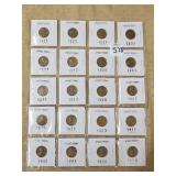 Lot of (20) Wheat Pennies (1919-1957)