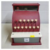 Vintage Wesco Red Toy Metal Cash Registor