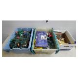 2 Totes & Box of Assorted Xmas Decorations