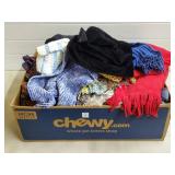 Box of Assorted Hats, Scarves, etc