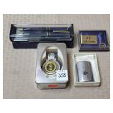 USAF Watch, Pens, Money Clip, USMC Ronson Lighter