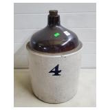 Antique 4 Gallon Brown Top Stoneware Jug