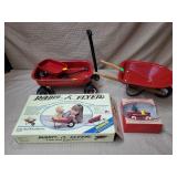 Lot of Radio Flyer Sled w/ Box, Wheel Barrow