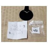 .925 Sterling Ring, Size 8 w/ Diamoneque Stones