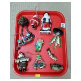 Lot of Santa Fisherman & Fisherman Xmas Ornaments