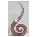 Hand Blown Amethyst Swirl Art Glas Sculpture