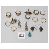 14k GE Blue Topaz Pendant, Assorted Costume