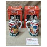 Lot of 2 Coca Cola Beersteins w/ Boxes