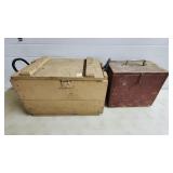 Pair of Vintage Wooden Storage Boxes