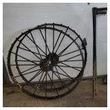 Lot of 2 Early Tractor Lugged Steel Wheels