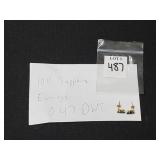 Pair of 10k Gold Sapphire Earrings