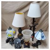 Lot of Assorted Stained Glass Lamp, Night Lights,