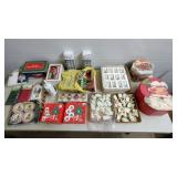 Large Lot of Vintage Xmas Decorations, Porcelain