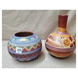 (2) Mexican & Signed Pottery