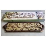 Set of 2 Handcrafted Scroll & Floral Metal Wall
