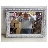 (2) Silver Glittered Framed Wall Mirror