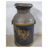 25" H Antique Metal Milk Jug