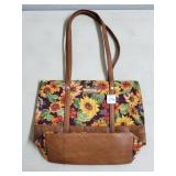 Longaberger Sunflower Print Tote Bag
