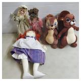 Squirrel Plushies, PorcelainDolls, Vintage Redhead