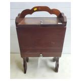 Vintage Mahogany Sewing Box Stand w/ Drawer