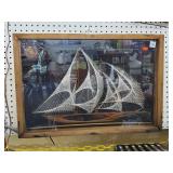 Vintage Nautical String Art in Shadow Box Frame