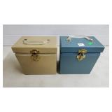 Lot of2 Vintage Cases w/ Assorted 45s VinylRecords
