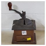 Antique Cast Iron & Wood Coffee Grinder