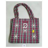 Longaberger Holiday Plaid Tote Bag