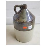 11 1/2" H Antique SaltGlazed Two Tone Whiskey Jug