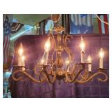 Antique Brass 8 Arm Pineapple Chandolier