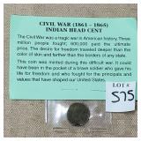 1863 Civil War Indian Head Cent