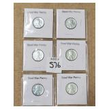 Lot of (6) Steel War Pennies