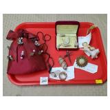 Brooches, Clip on Earrings, Costume Jewelry