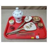 Westmoreland Glass Dish, Powder Boxes,